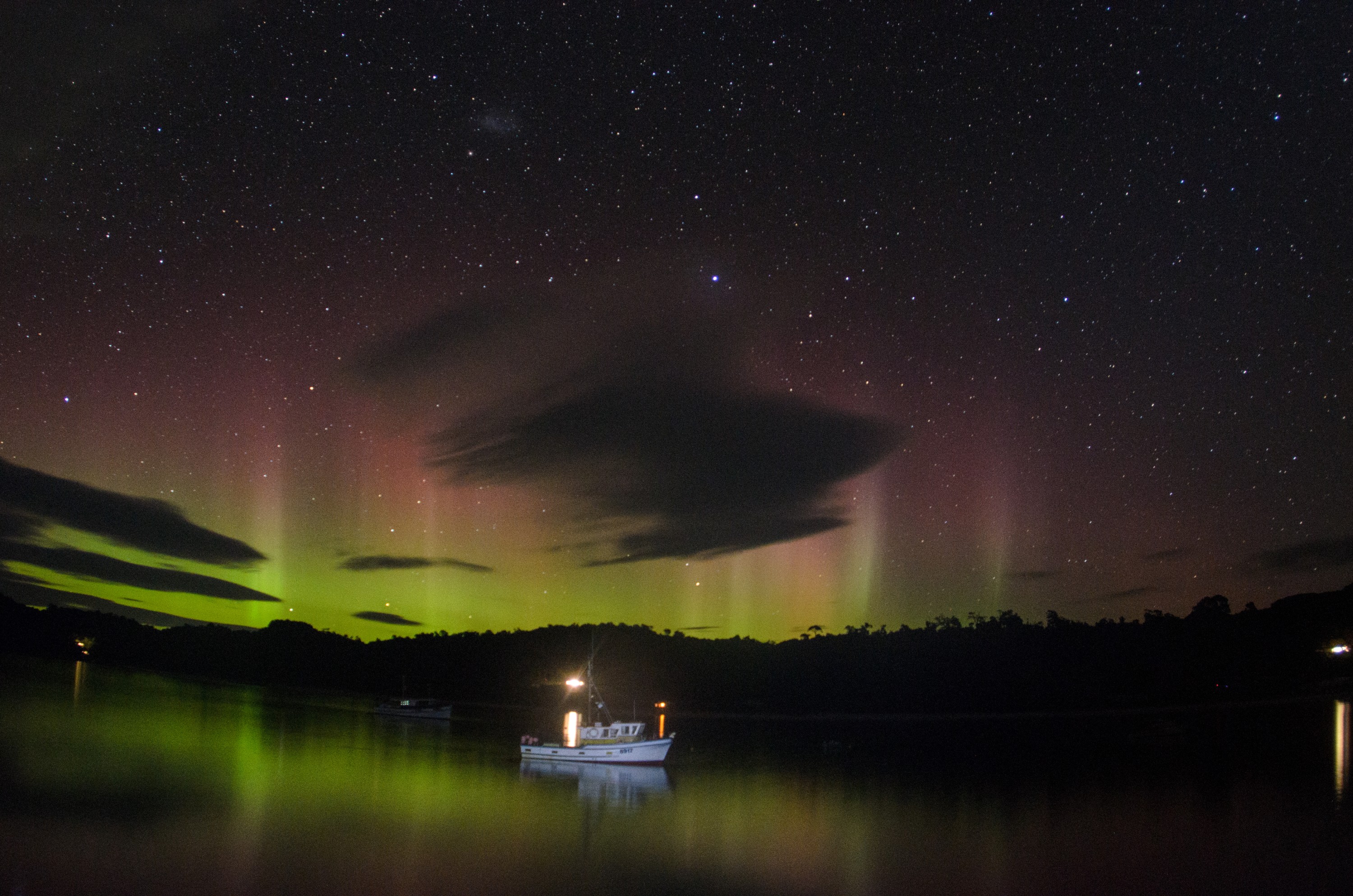 DSC_2334 – Adventure, Bay, Crispin, Halfmoon, Island, March 2017, National Park, New, New Zealand, Rakiura, South, Stewart, Zealand, aurora australis, half moon, lights, southern, southern lights
